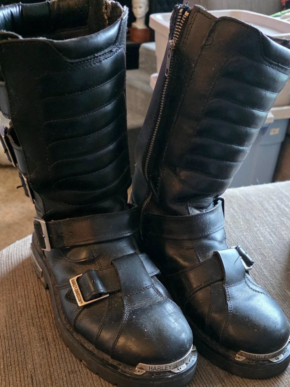 Mens Harley Davidson Tall 5 Buckle Motorcycle Boots